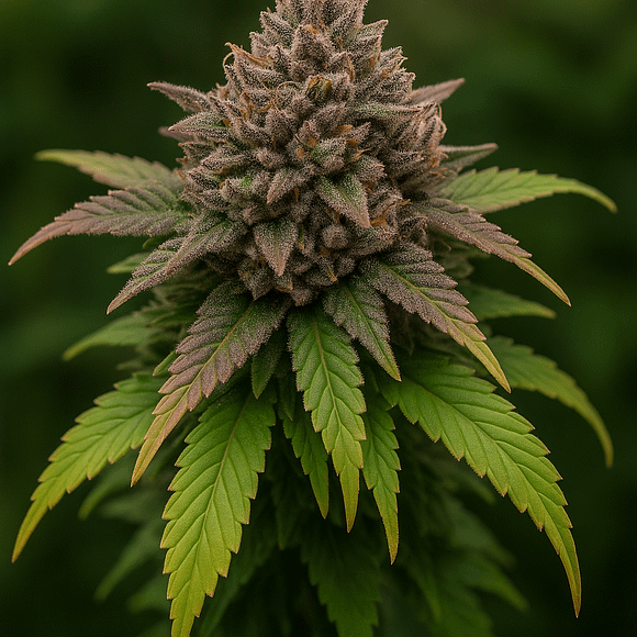 Wedding Cake Premium Cannabis for Sale– trichomes, orange hairs, purple hues, and dense hybrid flower